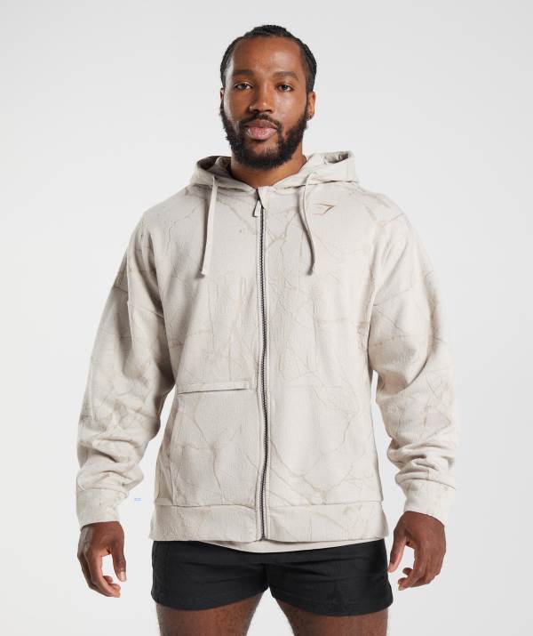 Panske Mikiny S Kapucňou Gymshark Power Zip Siva | EN7485316